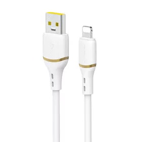   Dudao L25L USB-A - Lightning kábel 1m 30W lágy szilikon fonattal - Fehér