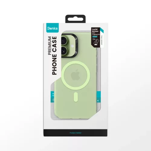  iPhone 17 Zöld Benks Magnetic Lucid Armor tok (Kamera Vezérlő Gomb-6948005959289 7 kép