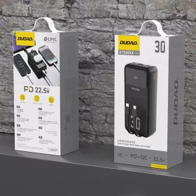 Dudao K15MAX 30000mAh PD 22.5W Powerbank beépített kábelekkel - Fek-6977196682478 2 kép