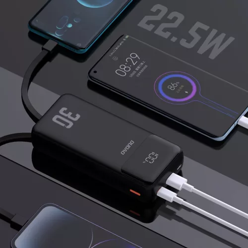 Dudao K15MAX 30000mAh PD 22.5W Powerbank beépített kábelekkel - Fek-6977196682478 4 kép