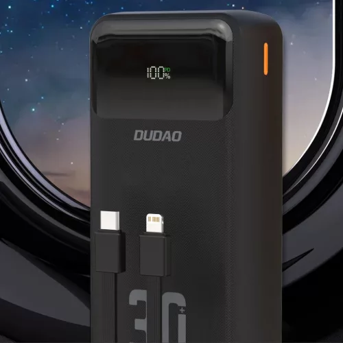 Dudao K15MAX 30000mAh PD 22.5W Powerbank beépített kábelekkel - Fek-6977196682478 5 kép
