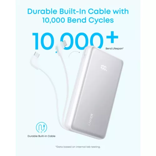 Powerbank Anker Zolo, 20000mAh, 22.5W, QC + PD, Fehér A110EH21-194644276652 4 kép