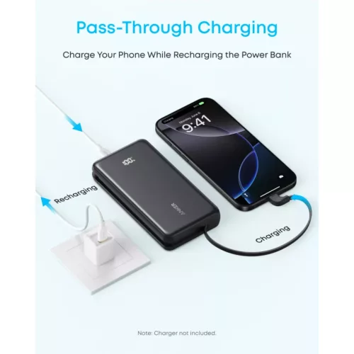 Powerbank Anker Zolo, 20000mAh, 22.5W, QC + PD, Fehér A110EH21-194644276652 5 kép