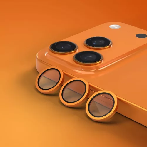 iPhone 17 Pro / 17 Pro Max kamera lencsevédő narancssárga üvegfól-5907674500582 2 kép