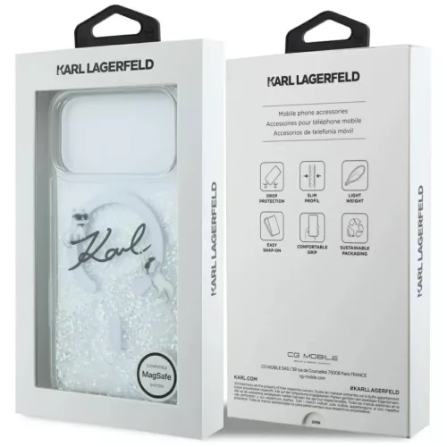 iPhone 17 Pro Max Karl Lagerfeld Liquid Glitter Karl Felirat Logó Mag-3666339608309 8 kép