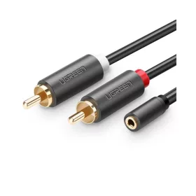  2xRCA kábel (Cinch) jack 3.5 mm 25cm fekete UGREEN AV102-6957303815616 1 kép