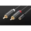  2xRCA kábel (Cinch) jack 3.5 mm 25cm fekete UGREEN AV102-6957303815616 2 kép