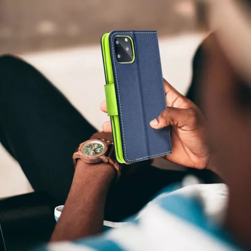 Samsung Galaxy A37 tok FANCY Book tok sötétkék / citromzöld-5903396437472 6 kép