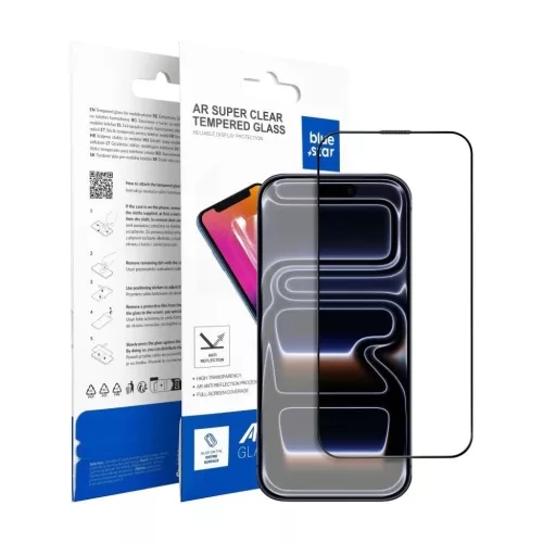 iPhone 14 Pro Max Blue Star 5D AR fekete üvegfólia-5903396428999 6 kép