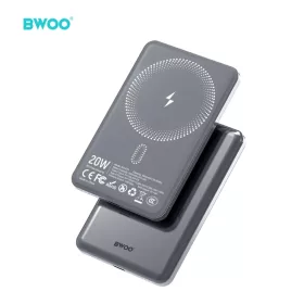 BWOO Ultra Slim Power Bank 5000mAh mágneses töltéssel P79 Szürke-6933654817486 2 kép