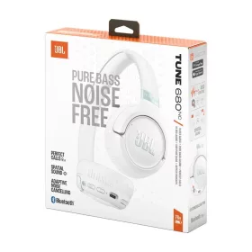 JBL Tune 680NC Vezeték nélküli Bluetooth On-Ear Fejhallgató Fehér-1200130030451 2 kép