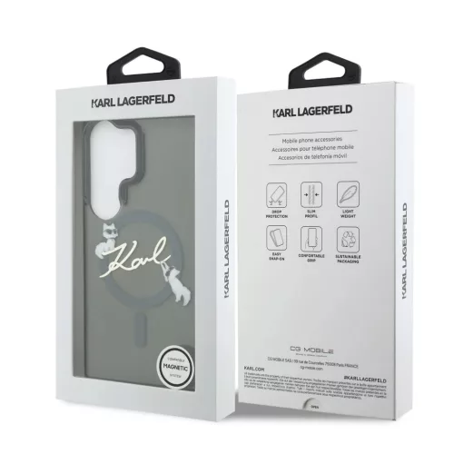  Samsung Galaxy S26 Ultra Fekete Karl Lagerfeld IML Choupette Karl Scr-3666339612634 7 kép