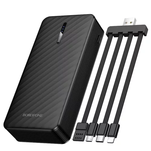 Borofone Power Bank 20000mAh BJ84A Smooth - USB - USB, Type C, Lightni-6941991126178 2 kép