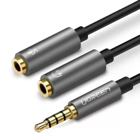   UGREEN 3.5mm audio és mikrofon jel elosztó adapter 20Cm fekete (AV141 30620)