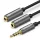 UGREEN 3.5mm audio és mikrofon jel elosztó adapter 20Cm fekete (AV141 30620)