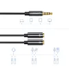 UGREEN 3.5mm audio és mikrofon jel elosztó adapter 20Cm fekete (AV14-6957303836208 2 kép