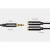 UGREEN 3.5mm audio és mikrofon jel elosztó adapter 20Cm fekete (AV14-6957303836208 9 kép