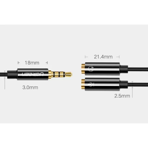 UGREEN 3.5mm audio és mikrofon jel elosztó adapter 20Cm fekete (AV14-6957303836208 9 kép