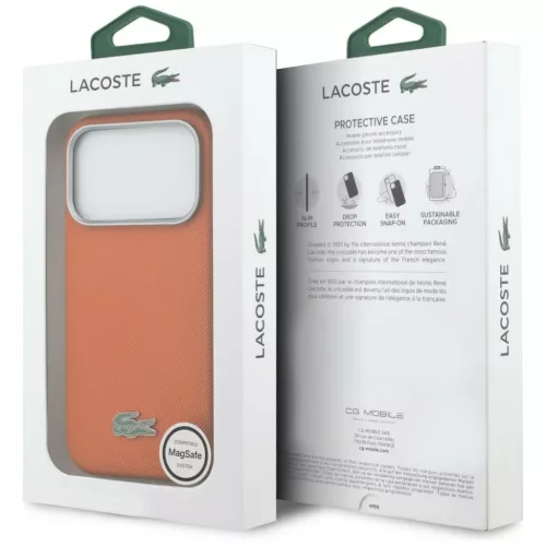 iPhone 17 Pro Max Lacoste Semi Wrap Petit Pique tok narancssárga-3666339611347 8 kép