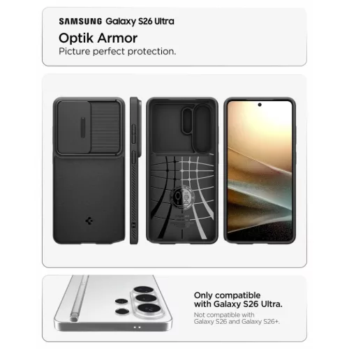 Samsung Galaxy S26 Ultra Spigen Optik Armor tok fekete-8800283318197 5 kép