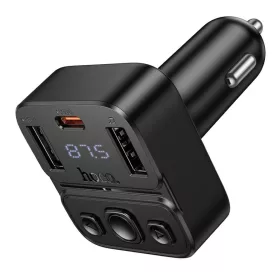 Hoco E87 bluetooth autós adó USB A + USB C QC PD 35W fekete-6942007658980 2 kép