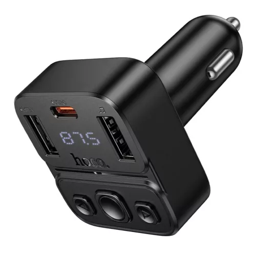 Hoco E87 bluetooth autós adó USB A + USB C QC PD 35W fekete-6942007658980 2 kép