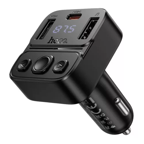 Hoco E87 bluetooth autós adó USB A + USB C QC PD 35W fekete-6942007658980 4 kép