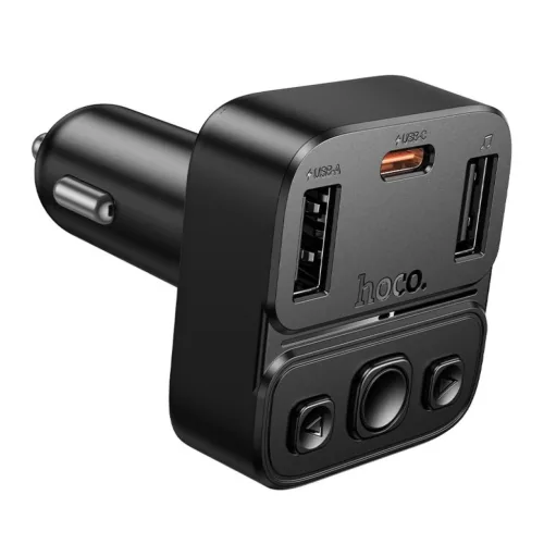 Hoco E87 bluetooth autós adó USB A + USB C QC PD 35W fekete-6942007658980 5 kép