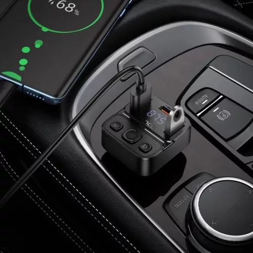 Hoco E87 bluetooth autós adó USB A + USB C QC PD 35W fekete-6942007658980 8 kép