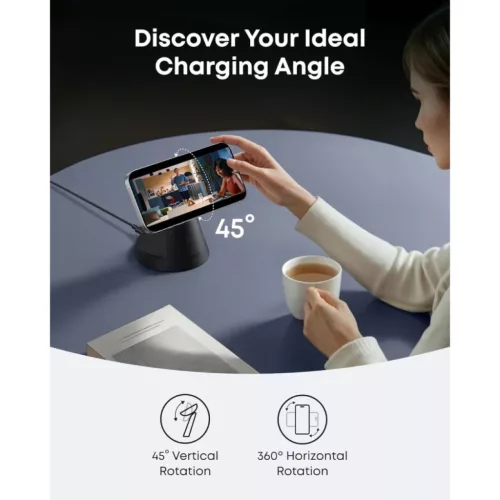 Anker MagGo 3in1 vezeték nélküli töltőállomás, 15W, 1.67A, feke-194644206765 6 kép