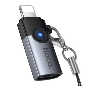 Hoco UA46A OTG Lightning - USB-C adapter 2A szürke-6942007675635 1 kép