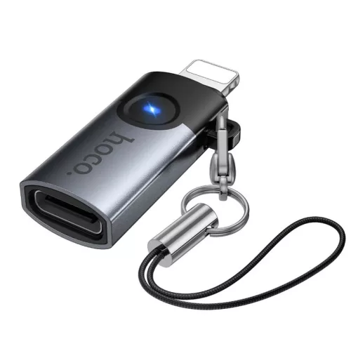 Hoco UA46A OTG Lightning - USB-C adapter 2A szürke-6942007675635 5 kép