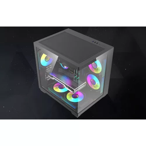 DarkFlash B275 fekete számítógép ház (ventilátorok nélkül)-4711527008306 8 kép
