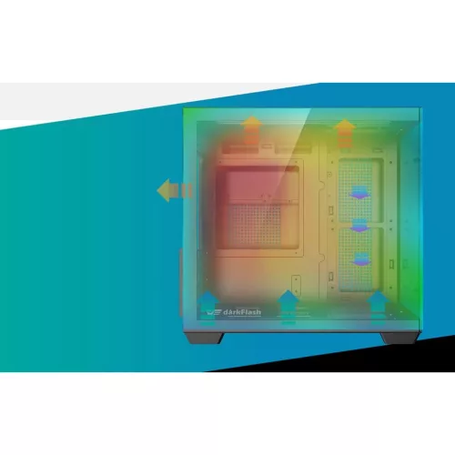 DarkFlash B275 fekete számítógép ház (ventilátorok nélkül)-4711527008306 10 kép