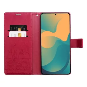 Xiaomi Redmi Note 15 5G MEZZO könyvtok macskás piros tok-5903396457784 2 kép