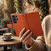 Samsung Galaxy A57 MEZZO könyvtok macskás barna tok-5903396457876 4 kép