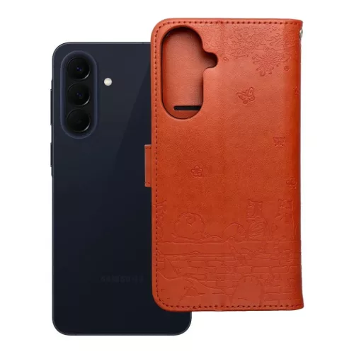 Samsung Galaxy A57 MEZZO könyvtok macskás barna tok-5903396457876 8 kép