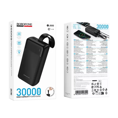 Borofone Power Bank 30000mAh BJ88B Clever - 2xUSB - fekete-6941991127014 6 kép