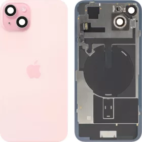  Akkumulátorfedél / Hátsó üveg Apple iPhone 15 Plus-hoz, Rózsaszín, Leszedett (A minőség)