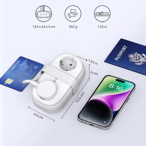 Orico AP3 65 W GaN 6 az 1-ben hálózati elosztó 2× AC + 2× USB-A +-6942227174567 3 kép