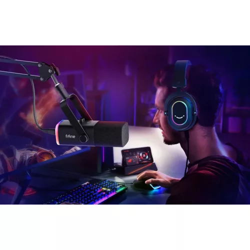 Fifine AM8T gamer mikrofon gémkarral (fekete)-5410464334309 5 kép