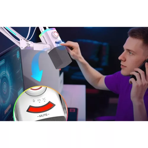 Fifine AM8proTW dinamikus mikrofon gémkarral (fehér)-8032766105189 9 kép