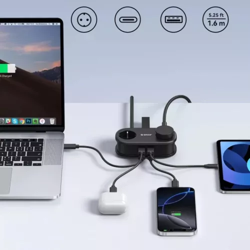 Orico AP3 65W GaN 6 az 1-ben Hálózati elosztó 2x AC + 2x USB-A + 2x-6942227174550 5 kép