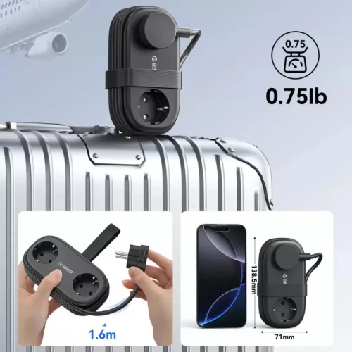 Orico AP3 65W GaN 6 az 1-ben Hálózati elosztó 2x AC + 2x USB-A + 2x-6942227174550 6 kép