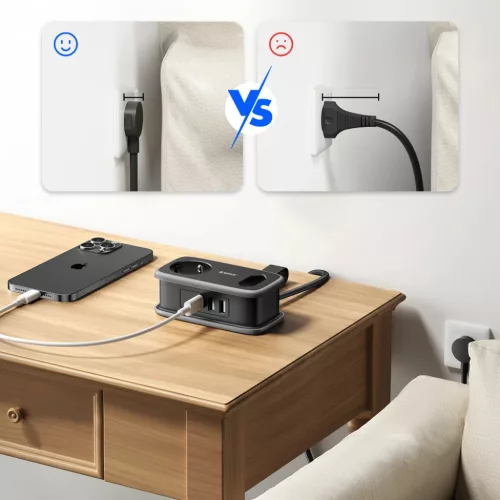 Orico AP3 65W GaN 6in1 hálózati elosztó 2x AC + 2x USB-A + 2x USB-C-6942227174598 6 kép