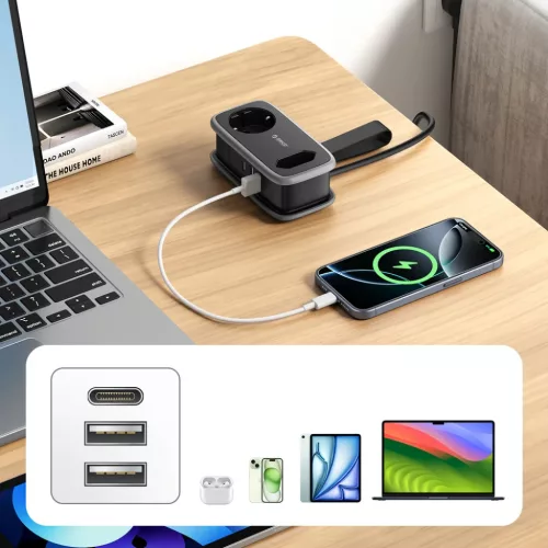 Orico AP3 65W GaN 6in1 hálózati elosztó 2x AC + 2x USB-A + 2x USB-C-6942227174598 9 kép