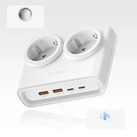 Orico PDC25 25W 6 az 1-ben Hálózati Elosztó 2x AC + 2x USB-A + 2x U-6942227174628 2 kép