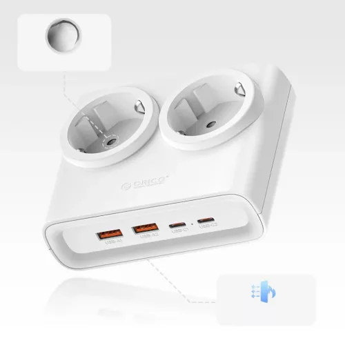 Orico PDC25 25W 6 az 1-ben Hálózati Elosztó 2x AC + 2x USB-A + 2x U-6942227174628 2 kép