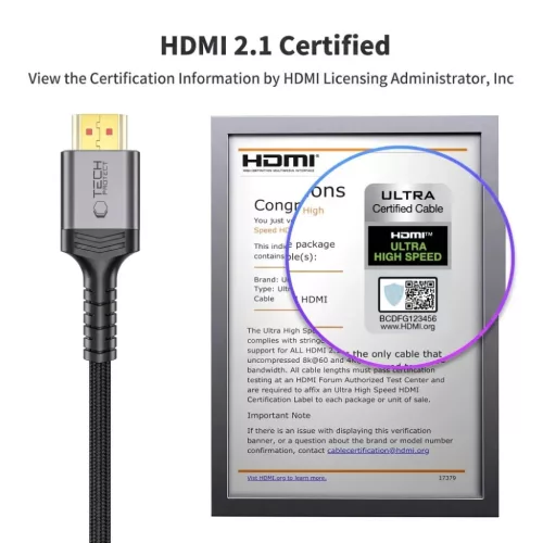 Tech-Protect UltraBoost HDMI 2.1 kábel 4K 120Hz / 8K 60Hz 200 cm feke-5906302323685 9 kép