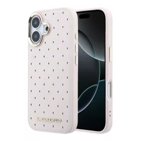  iPhone 17 Pink Karl Lagerfeld PU Perforated Gold Dots MagSafe tok-3666339625924 1 kép
